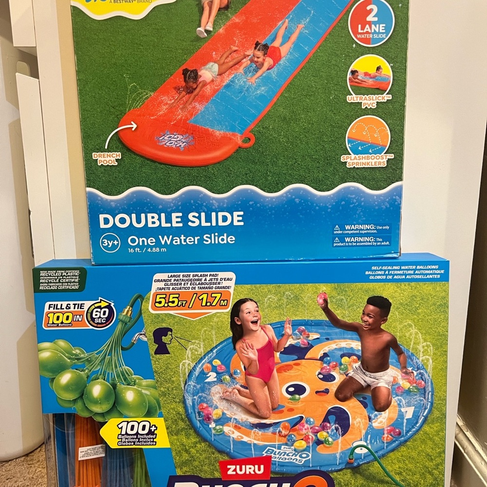 DOUBLE PACK [ZURU] Octopus Splash pad & H2O GO! Double slide.